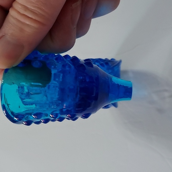 Cat Head Hobnail Glass Shoe,Blue Fenton?5.5inLx2.5in.Hx1.5in.W,Chip on Shoe,GUC - Picture 6 of 8